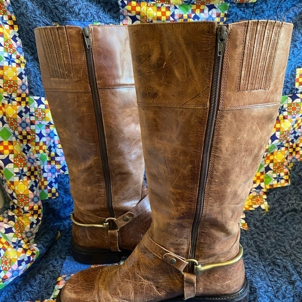 Anthropologie Matisse distressed leather harness boots 9.5 - Picture 6 of 10